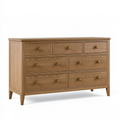 Commode 150 x 45 x 90 cm en bois marron à 7 tiroirs style classique