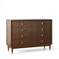 Commode 120 x 45 x 90 cm en bois brun à 4 tiroirs style rétro