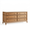 Commode 6 tiroirs 160 cm 50 cm 90 cm bois brun plateau blanc style classique