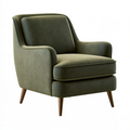 Fauteuil 85 x 80 x 95 cm en velours vert olive style moderne à accoudoirs